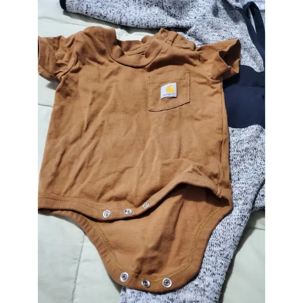 Carhartt Baby Boys 3M Outfit Lot Camo Hoodie Romper Onepiece Mossy Oak 3 Pc